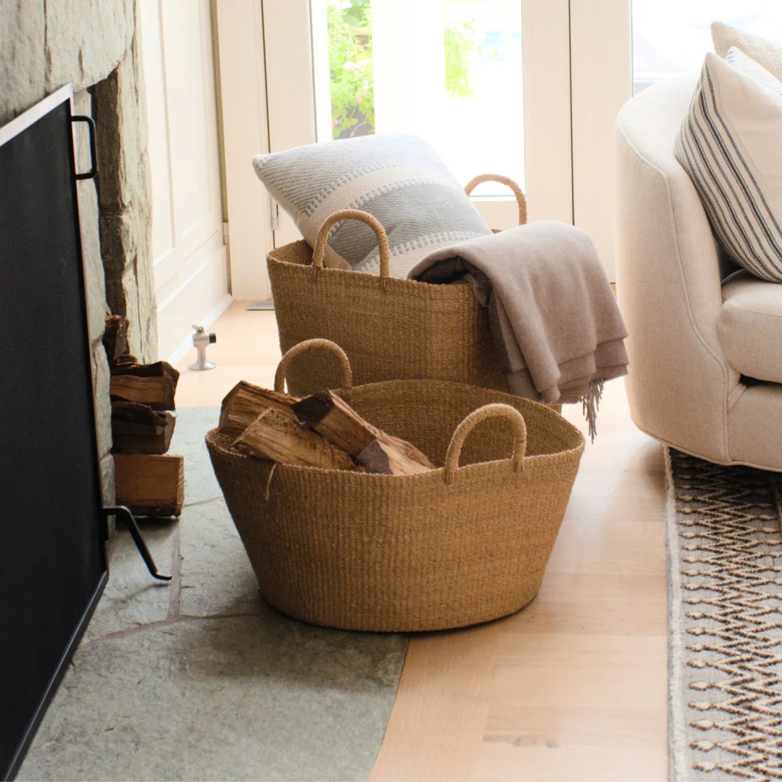Large Square Wicker Basket - Natural