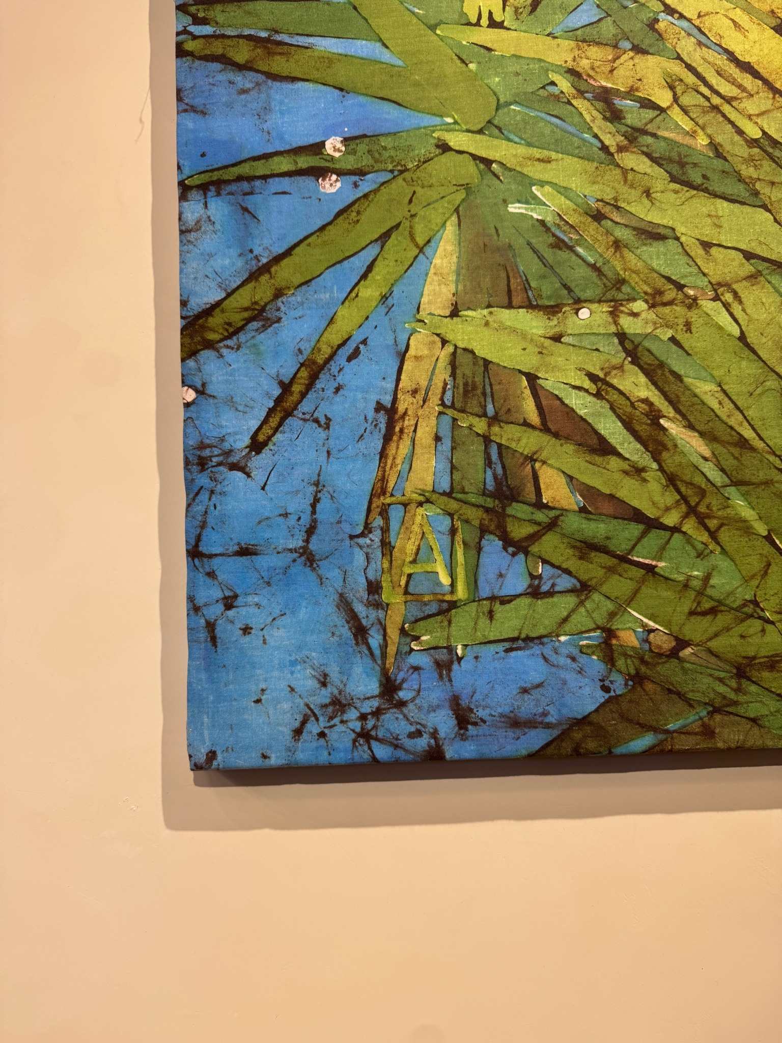 Batik Yucca Flower artwork — detail view