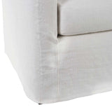 Calimia Home Baylin sofa featuring a white Belgian linen track-arm design with a clean, tailored silhouette.