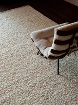 Armadillo Tempest Rug in Tundra, detail of the undyed new zealand wool weave and texture