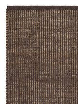 Armadillo Grange Nook Rug in Natural & Bison, corner close-up of the wool and jute pile and edge