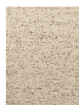 Armadillo Faroe Rug in Foal, corner close-up of the undyed european wool pile and edge