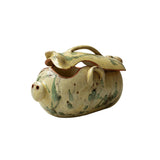 Bellocchi Pig Casserole in Etrusca Verde glaze, Italian terra cotta cookware