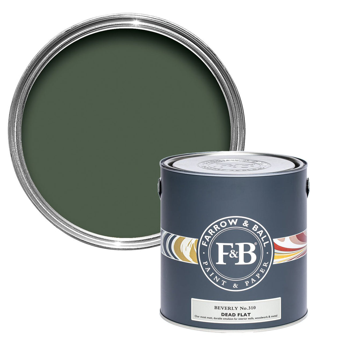 Farrow & Ball Beverly No.310 paint tin and color swatch