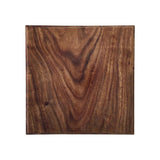 Sir Madam square serving slab hand-carved from dark black siris wood with visible natural grain patterns.