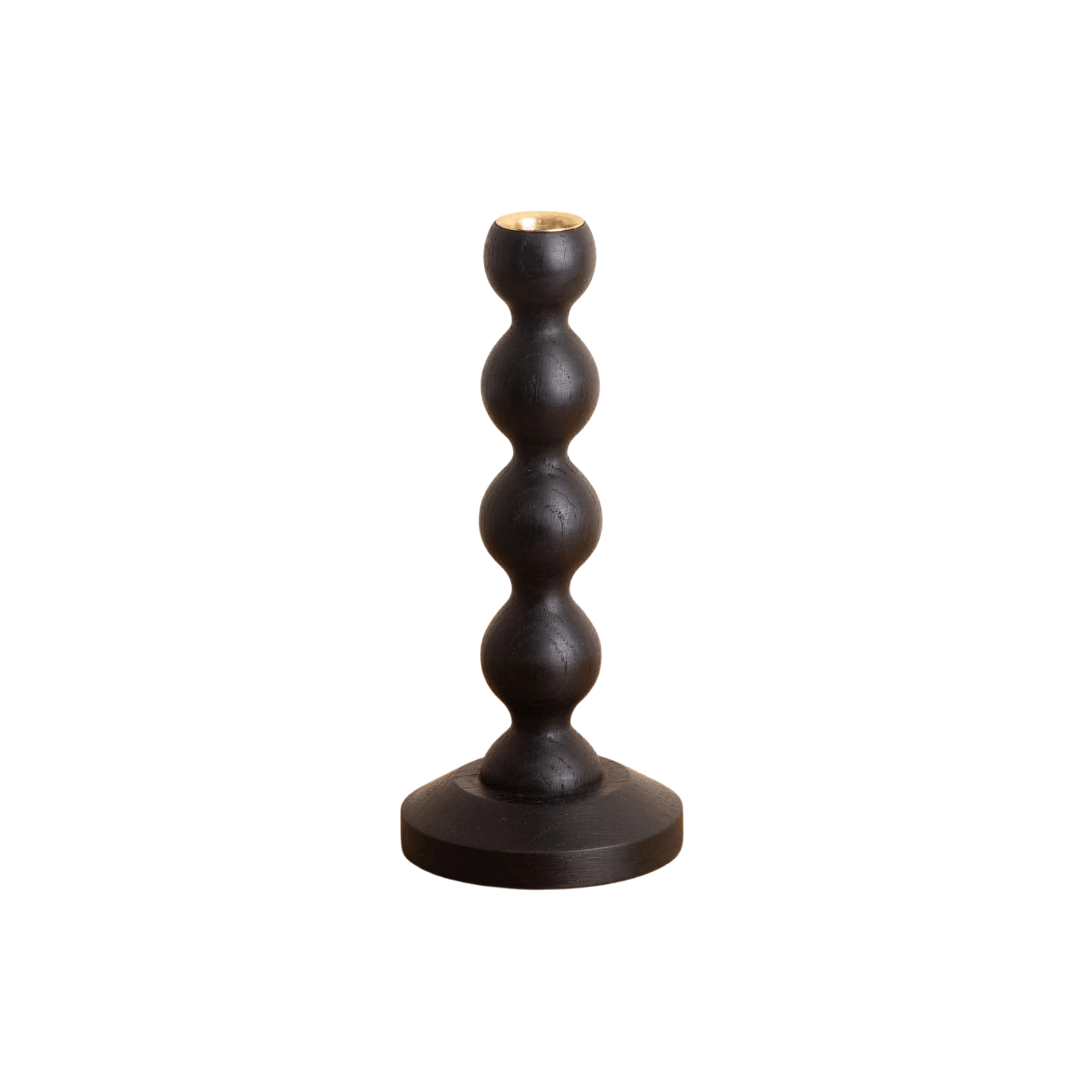 Bobbin Candle Stick - Ebonized Oak