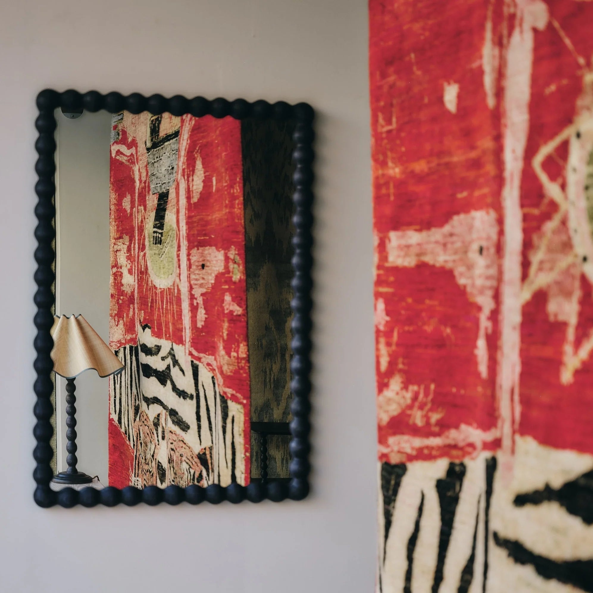 Bobbin Mirror - Ebonized Oak