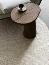Armadillo Braid Rug in Chalk, detail of the wool and viscose blend weave and texture