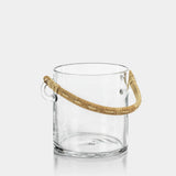 Byblos glass ice bucket with ice, top-down view
