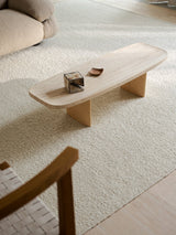 Armadillo Pebble Rug in Tofu, detail of the hand-spun new zealand wool weave and texture
