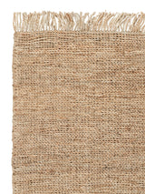 Armadillo Sahara Nook Rug in Natural, corner close-up of the jute pile and edge