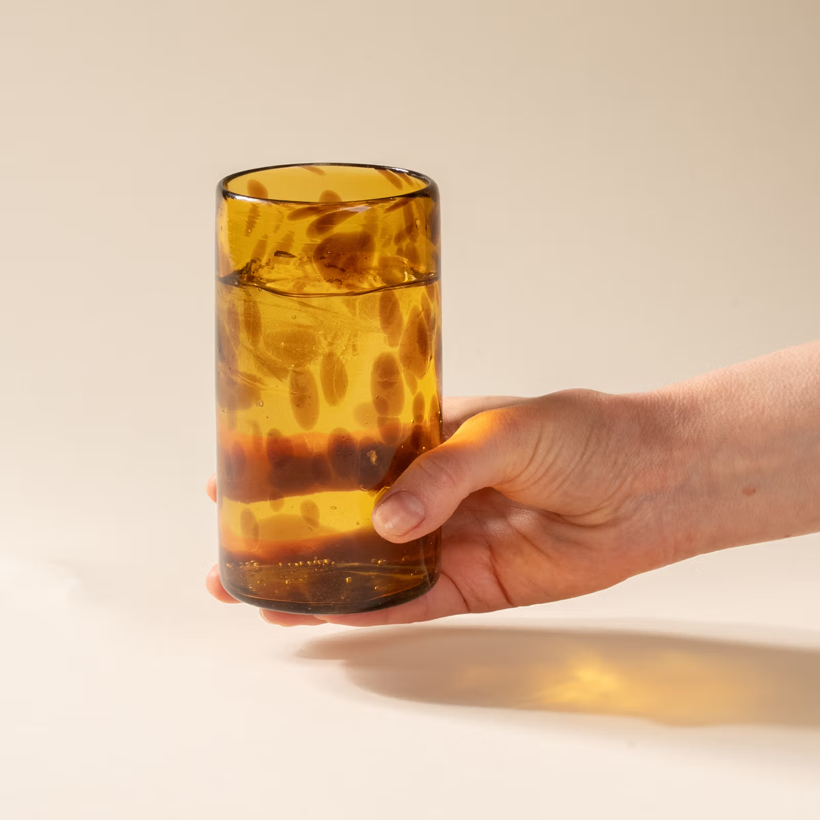 Recycled Handblown Glass Tumbler - Tortoise Tall