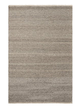 Armadillo Cable Rug in Seed, overhead view of the handwoven soumak wool weave and edge finish