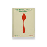 Calimia Home The Regional Italian Cookbook book, cover from The Silver Spoon with a red spoon on a cream linen cover.
