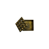 Vintage brass always empty ashtray, large, with the lattice top lifted off to show the deep tray beneath