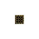 Overhead view of the small brass lattice showing nine round wells and raised square studs