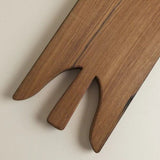 Square reclaimed oak cutting board styled with food