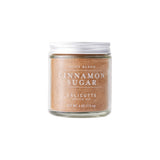 Calicutts Cinnamon Sugar spice blend in a 4 oz glass jar with a white lid against a white background.