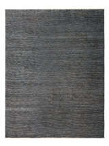 Armadillo Corsica Rug in Indigo, overhead view of the handwoven wool and linen weave and edge finish
