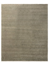 Armadillo Corsica Rug in Saltbush, overhead view of the handwoven wool and linen weave and edge finish