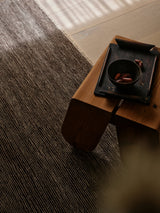 Armadillo Corsica Rug in Elk, detail of the wool and linen weave and texture
