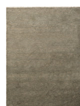 Armadillo Corsica Rug in Saltbush, corner close-up of the wool and linen pile and edge