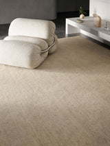 Armadillo Corsica Rug in Paperbark, detail of the wool and linen weave and texture