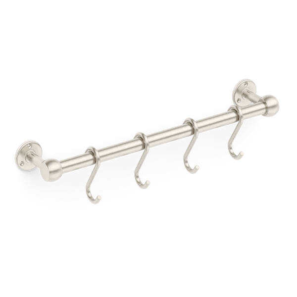 Cotswold Brass Pot Rail & S Hooks in Aged Nickel