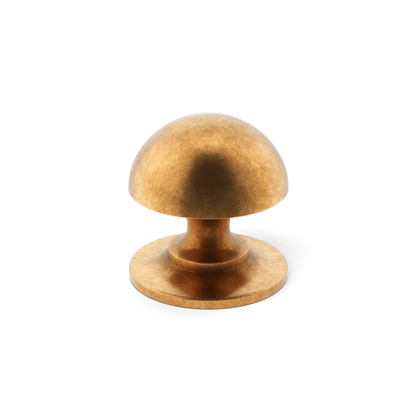 Cotswold Mushroom Cabinet Knob in Aged Brass