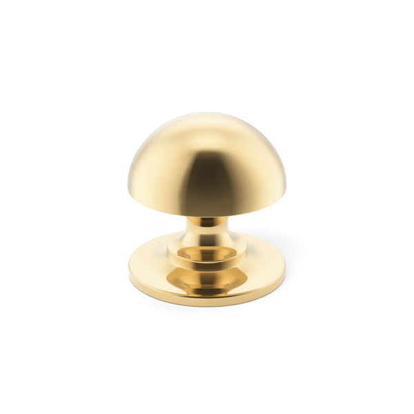 Cotswold Mushroom Cabinet Knob in Polished Brass Unlacquered
