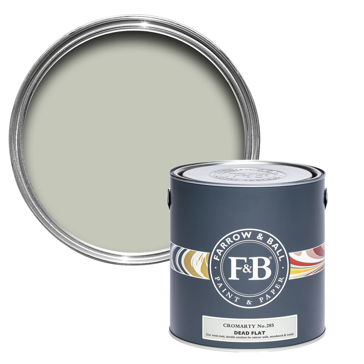 Farrow & Ball Cromarty No.285 paint tin and color swatch