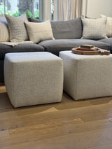 Cube ottoman — upholstery close-up