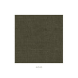 Calimia Home Cube Ottoman fabric swatch in moss green linen with a textured weave