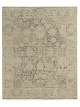 Armadillo Basilica Rug in Clove, overhead view of the handcrafted wool weave and edge finish