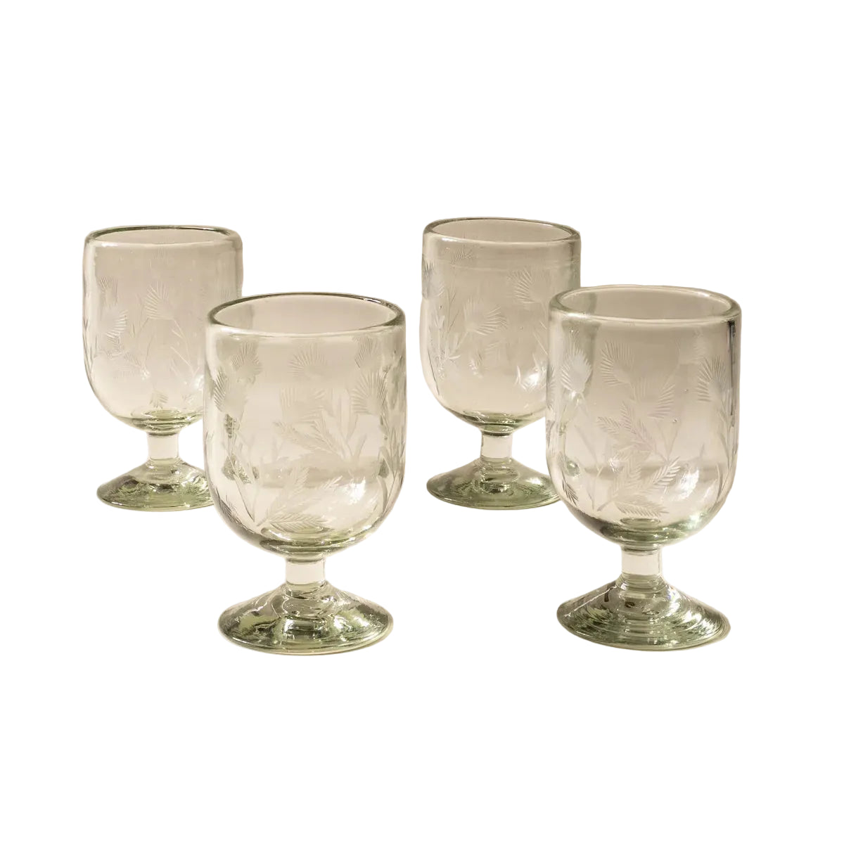 Wine glass showing luminous clarity and natural variations from glassblowing