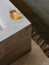 Armadillo Willow Rug in Cypress, detail of the linen, wool, and jute weave and texture