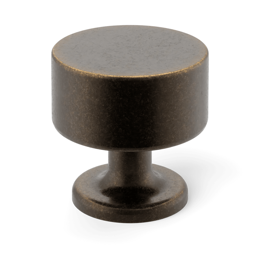 Dark Aged Brass Cabinet Knob: 1"