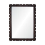 Calimia Home dark mahogany hand carved rectangular wall mirror with a decorative textured frame
