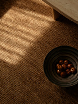 Armadillo Thatch Rug in Maize, detail of the wool weave and texture