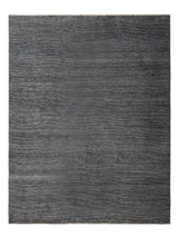 Armadillo Corsica Rug in Indigo, overhead view of the handwoven wool and linen weave and edge finish