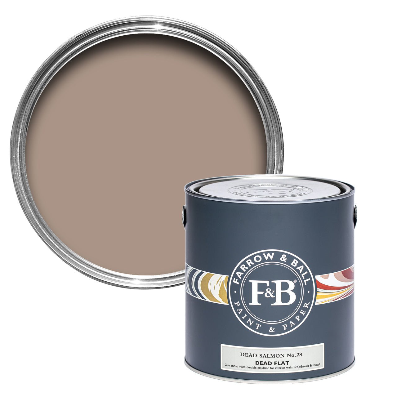 Dead Salmon No.28 paint tin and swatch