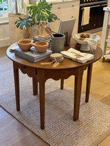 Demi vintage table — angle view with center drawer