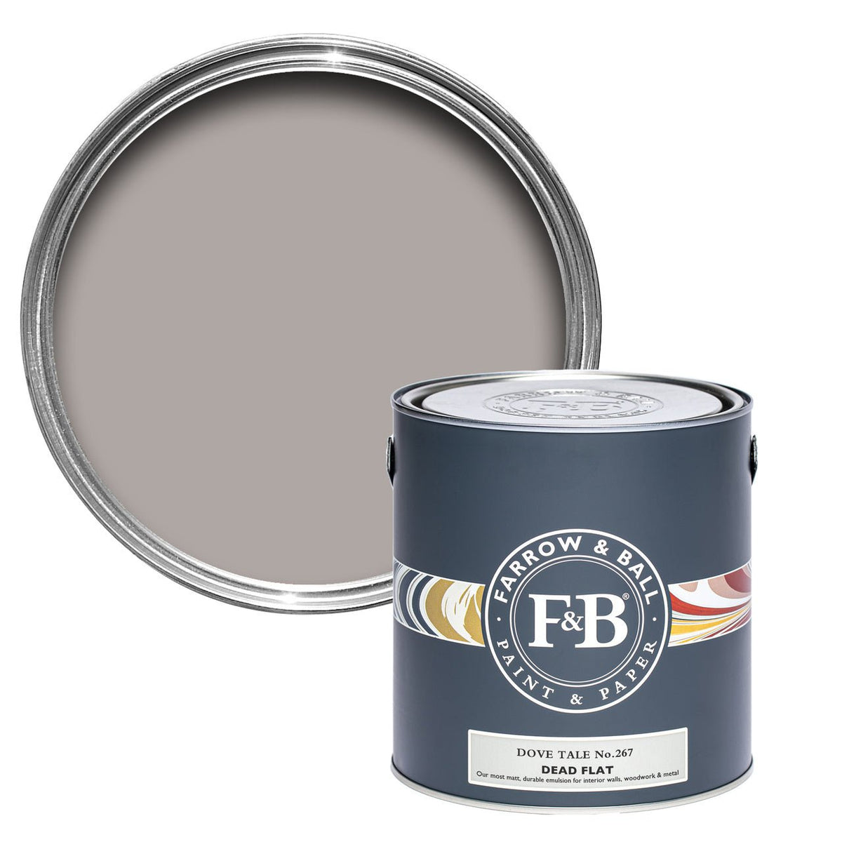 Farrow & Ball Dove Tale No.267 paint tin and color swatch
