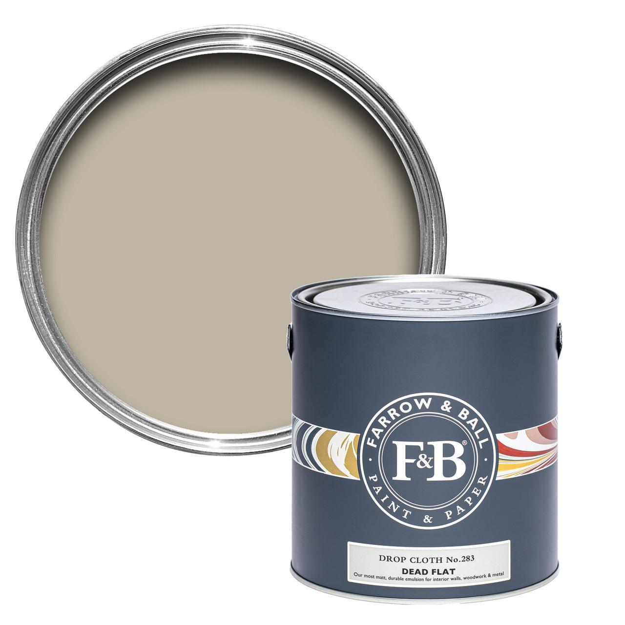 Drop Cloth No.283 paint tin and swatch