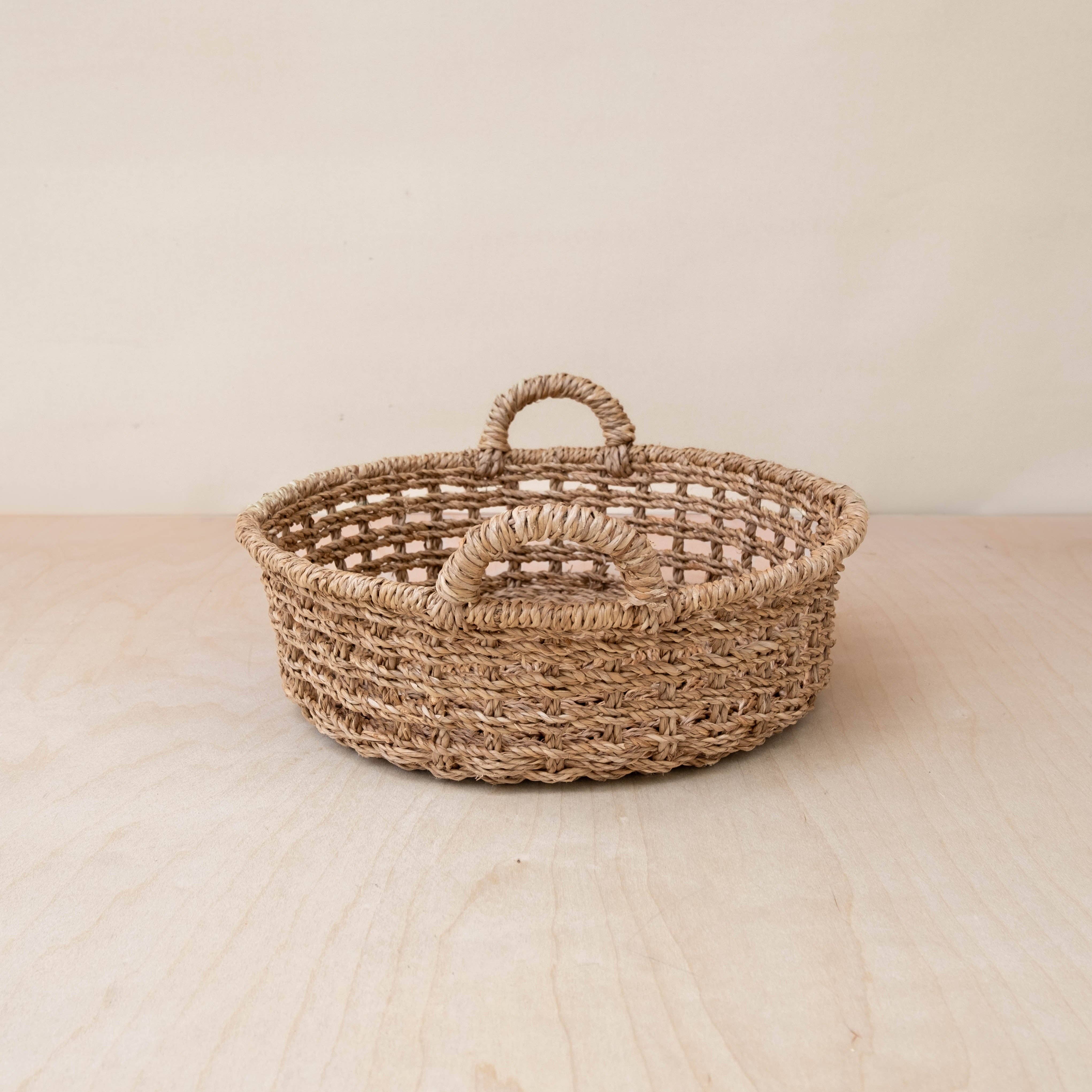 Round Open Weave Basket - Brown