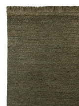 Armadillo Mojave Rug in Laurel, corner close-up of the jute pile and edge
