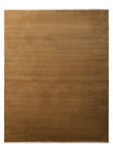 Armadillo Eden Rug in Citrine, overhead view of the hand-knotted wool weave and edge finish