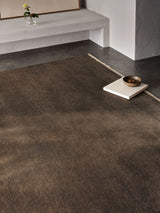 Armadillo Eden Rug in Chestnut, hand-knotted wool rug shown in a room setting