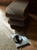 Armadillo Pebble Rug in Gravel, detail of the hand-spun new zealand wool weave and texture