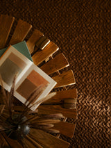 Armadillo Arroyo Rug in Tamarind, detail of the felted wool weave and texture